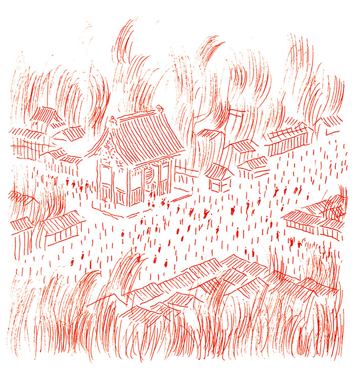 燃え盛る浅草のまち