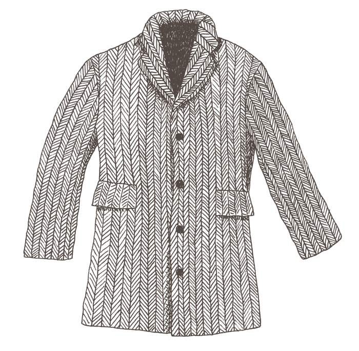 ヘリンボーン柄のコート